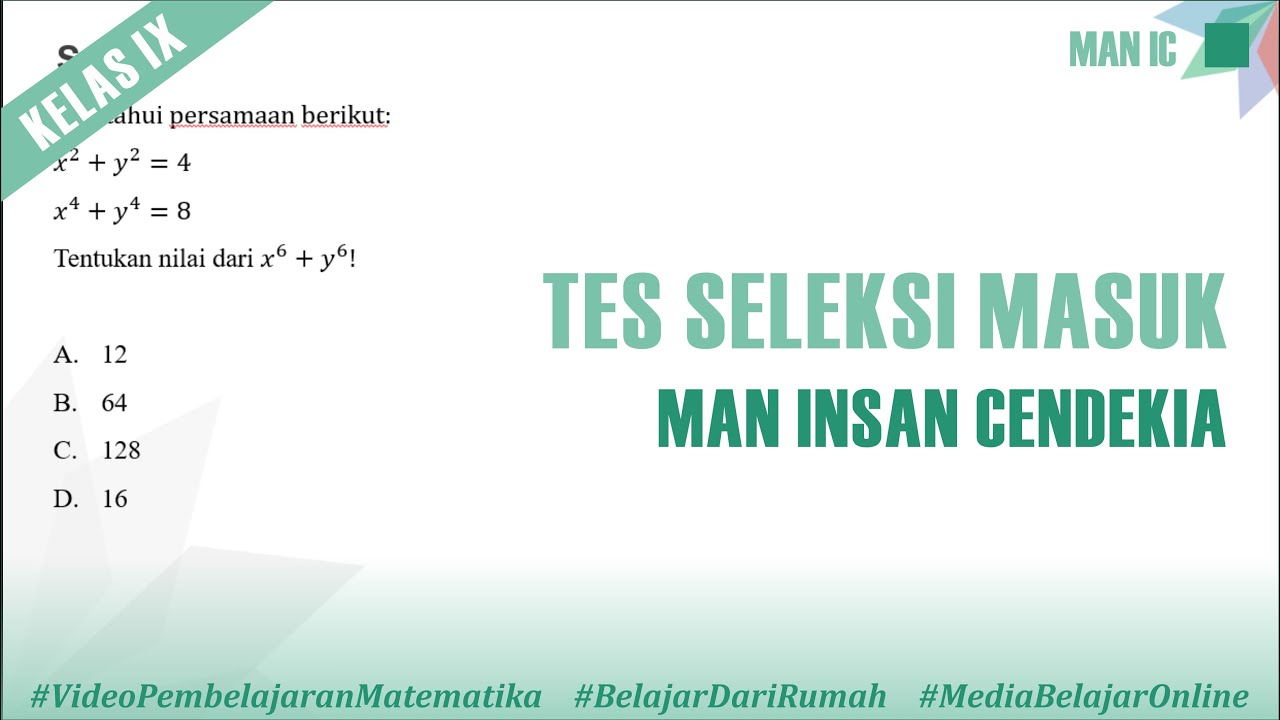 Soal Seleksi Masuk MAN Insan Cendekia