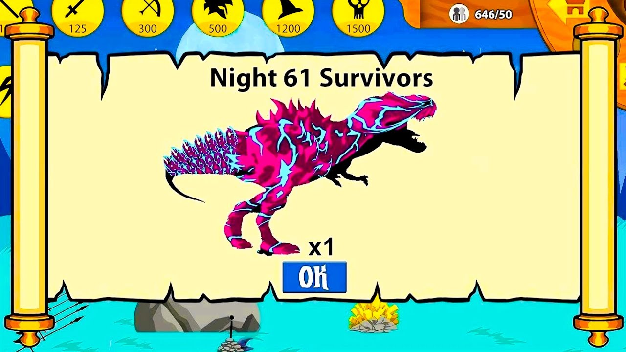 UNLOCK T-REX BOSS GAINT x619999999999999999999999 NIGHT SURVIVAL| STICK WAR LEGACY