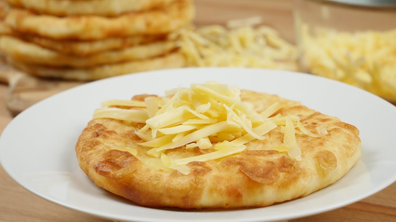 Lángos mit Käse gefüllt I Langosch ohne Hefe I Schnelles Rezept