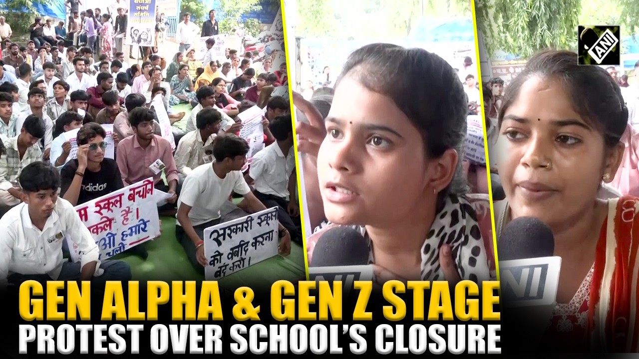 Gen Alpha & Gen Z protest in Bhopal&rsquo;s Neelam Park over school&rsquo;s closures & damaged buildings