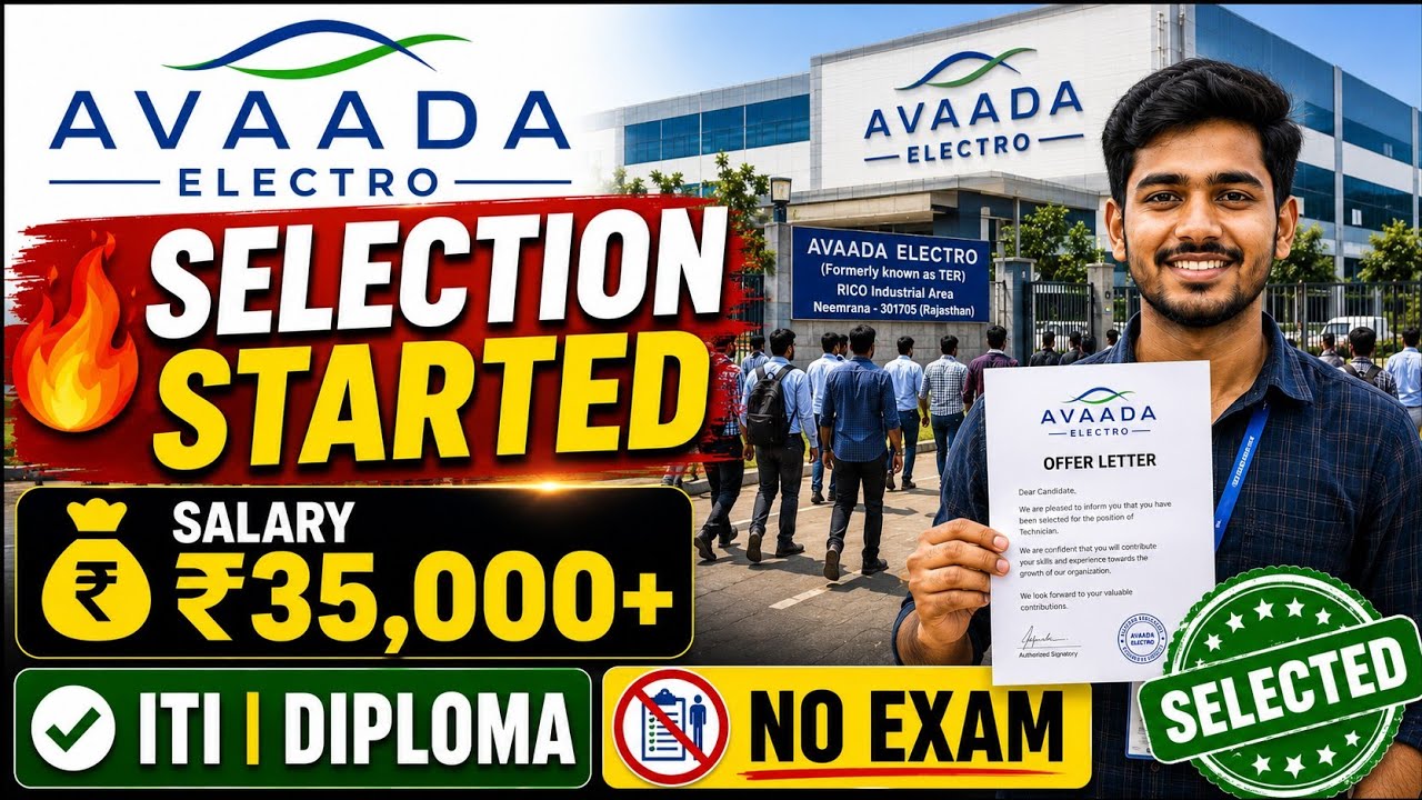 🚨 Avaada Electro Vacancy 2026 | ITI Diploma Hiring | Salary ₹35,000+ | No Exam