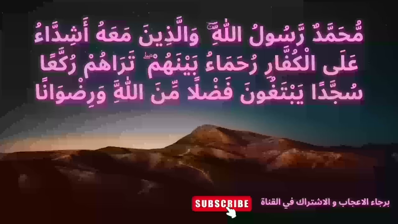 محمد رسول الله و الذين معه اشداء علي الكفار رحماء بينهم
