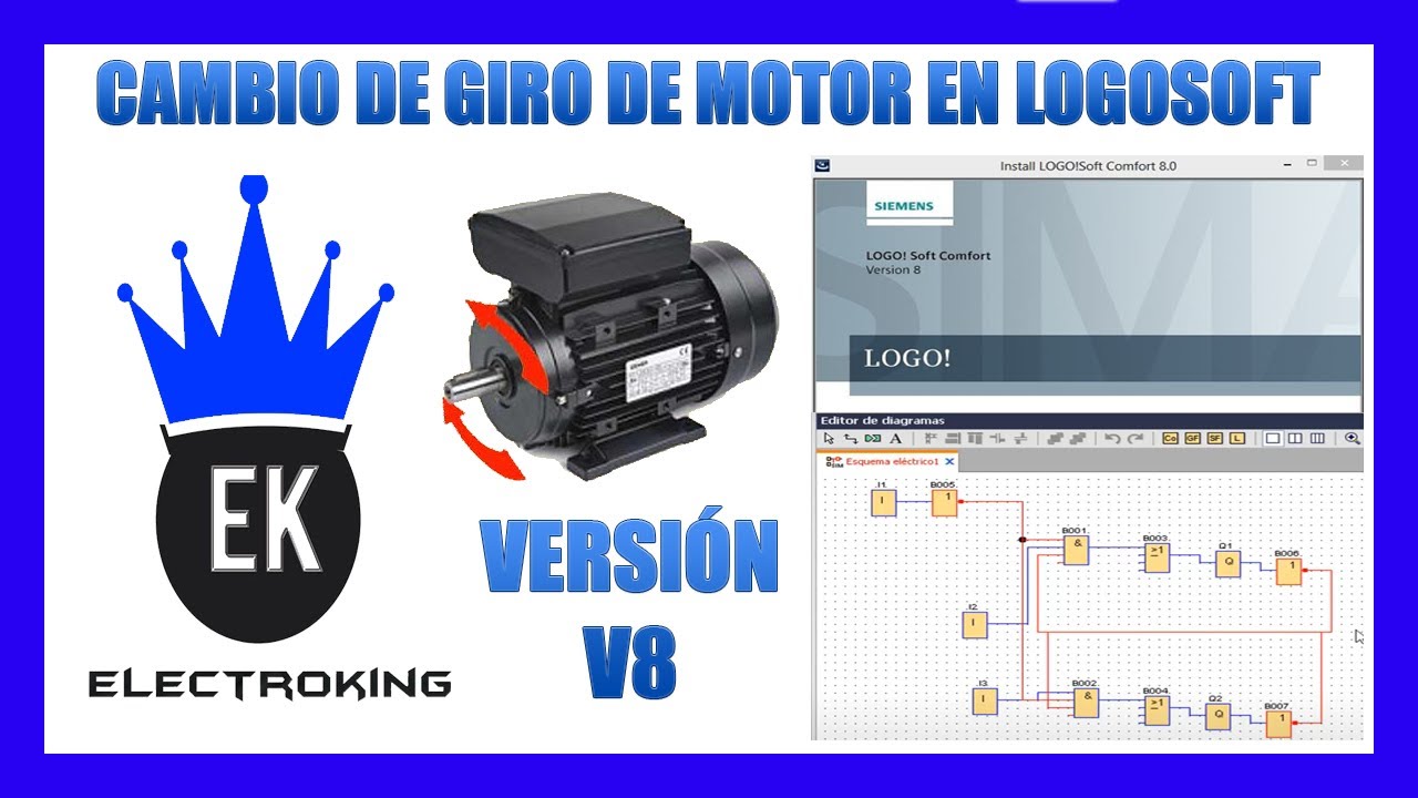 inversor de giro de motor con logo soft