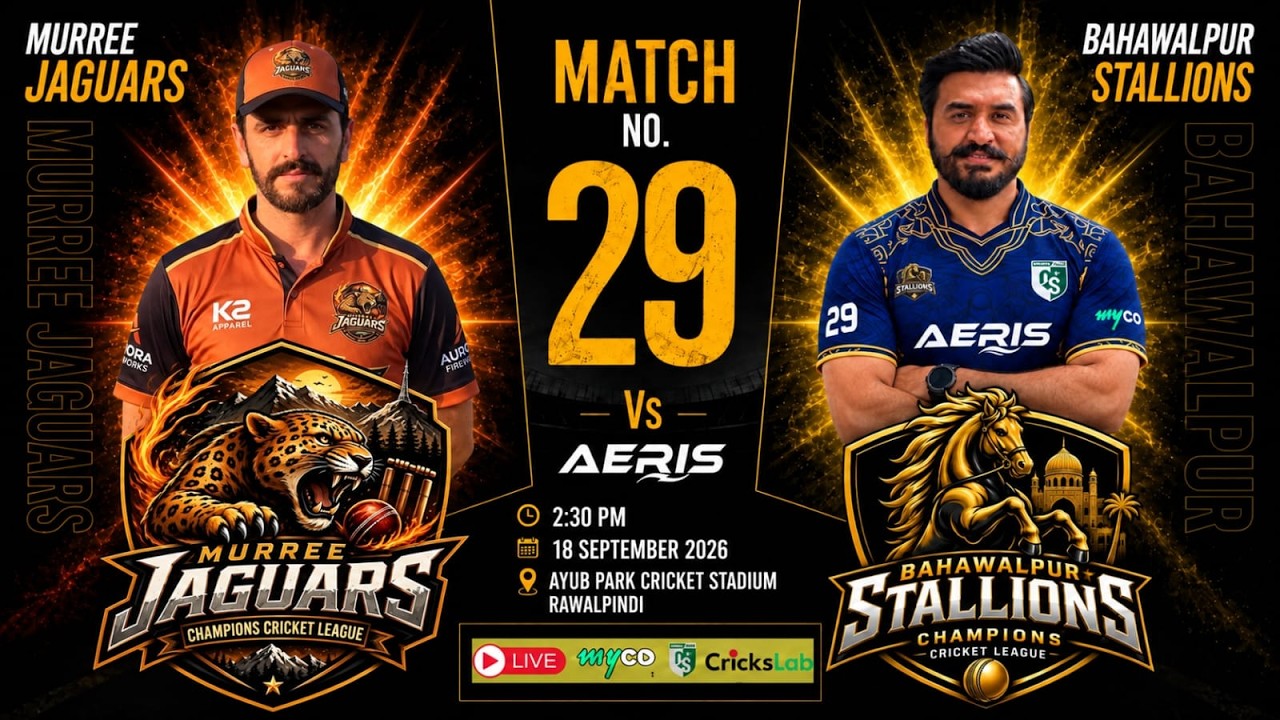 Murree Jaguars vs Bahawalpur Stallions | Match 29 | Champions Cricket League 2026 | Full Match Live