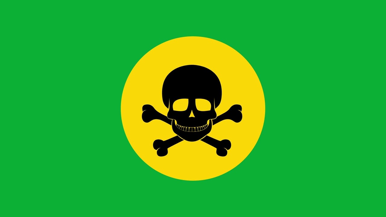 Toxic Icon Animation on Green Screen Background | 4K | FREE TO USE