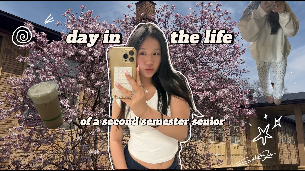 day in the life of a second semester senior | makeup, chai, dance, prom hair 💌 🌸 📚