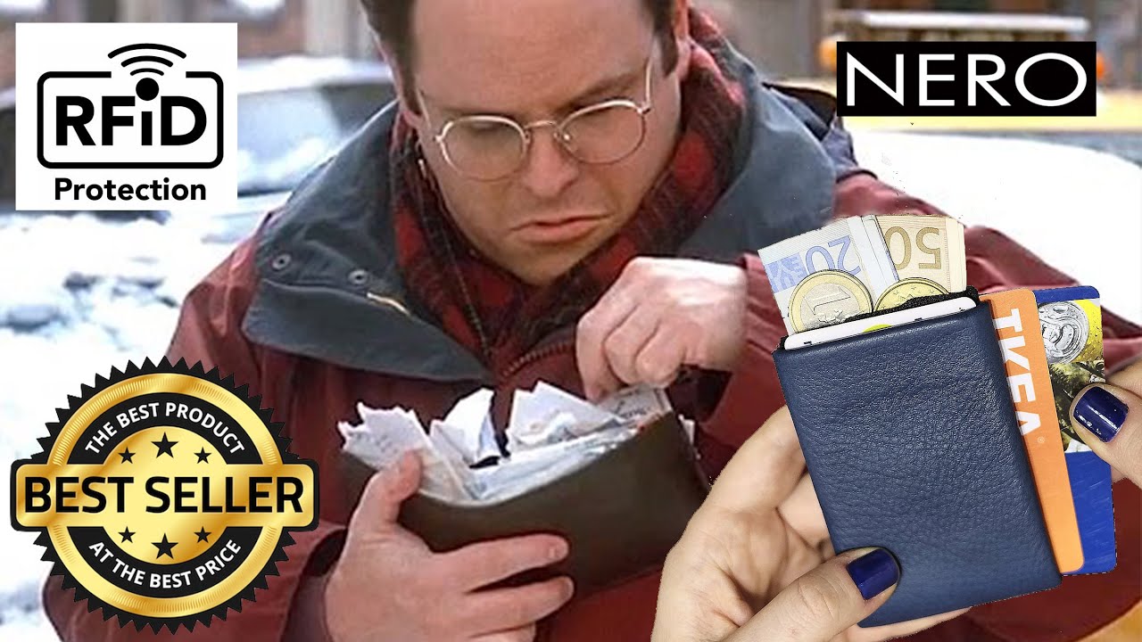 NERO The most compact Leather Wallet RFID Blocking @ Protection 4 + 1 model