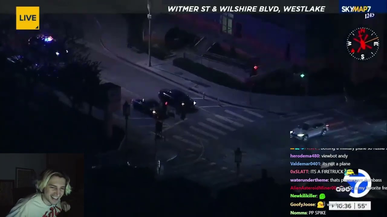 xQc Reacts to an UNBELIEVABLE Police Chase