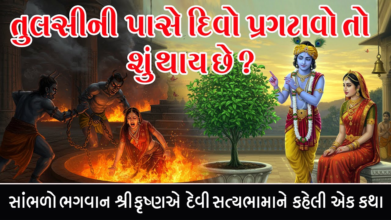 તુલસીની પાસે દીવો પ્રગટાવો તો શું થાય ? | Krishna Story  | Dharmik Story | Gujarati Speech