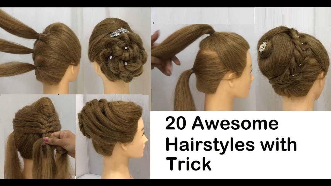 20 New Hairstyles with trick for wedding or party | Easy Hairstyles | Bun Hairstyle with Trick 2020