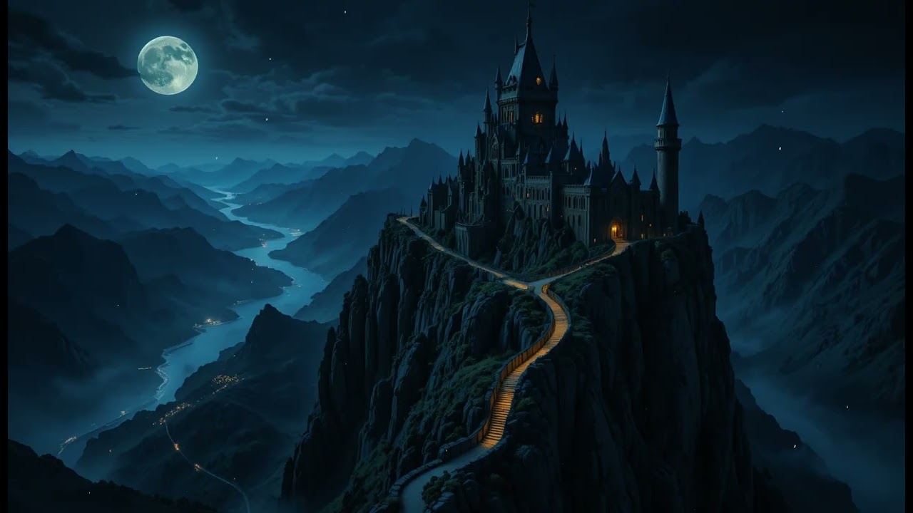 Midnight Over Stone and Ice | Dark Night Atmosphere