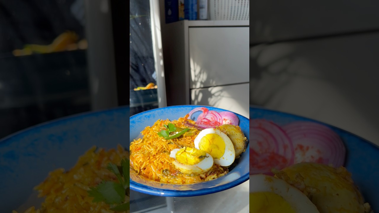One Pot Anda Biryani for Lunch | Easy and Quick Egg Biryani #shorts #youtubeshorts