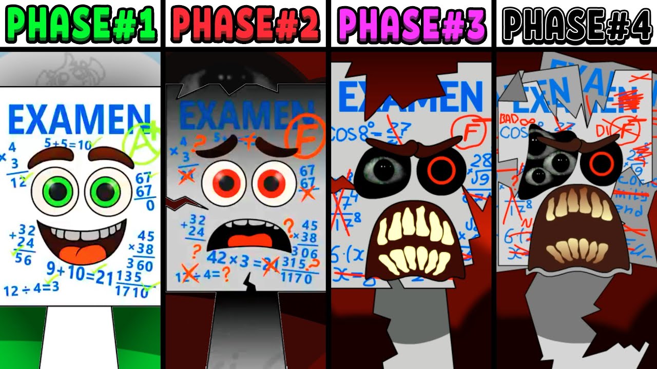 All Phases in New Incredibox Sprunki Oc of Examen: From Phase 1 to Phase 4