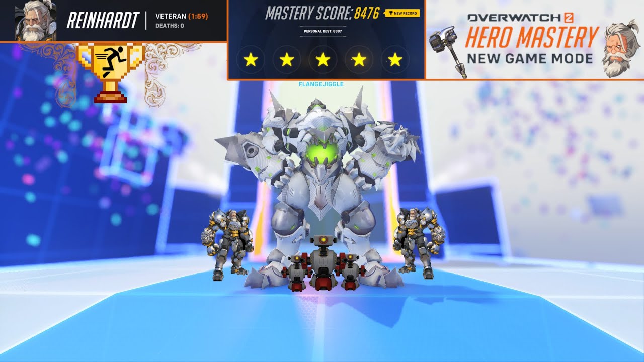 Overwatch 2 Hero Mastery Reinhardt Veteran 5 Stars 8476 Score Strategy