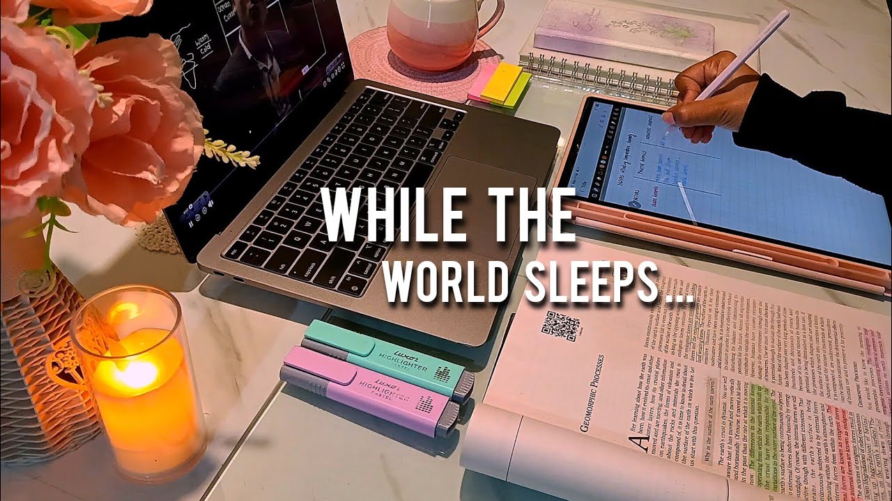 Late Night Study With Me  | 3 hours | 50-10 pomodoro | rain + piano | Upsc aspirant 