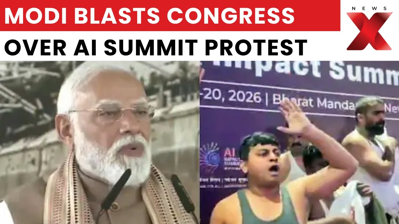 PM Modi Targets Congress After Youth Wing Disrupts AI Summit | NewsX