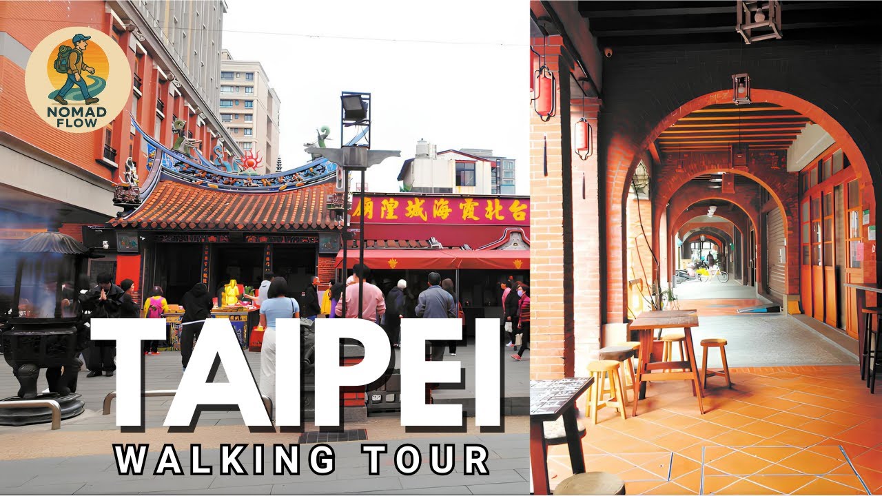 Taipei's Historic Dadaocheng: 4K Walking Tour from Yongle Market to Xia-Hai City God Temple | Taiwan