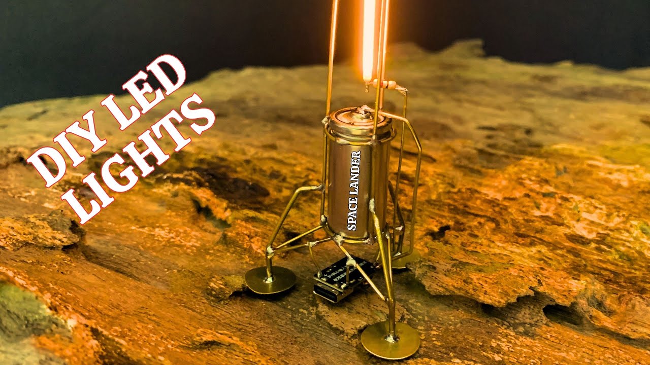 [Satisfying] DIY survival camping backup led light - from copper wire modeled after a space lander#4