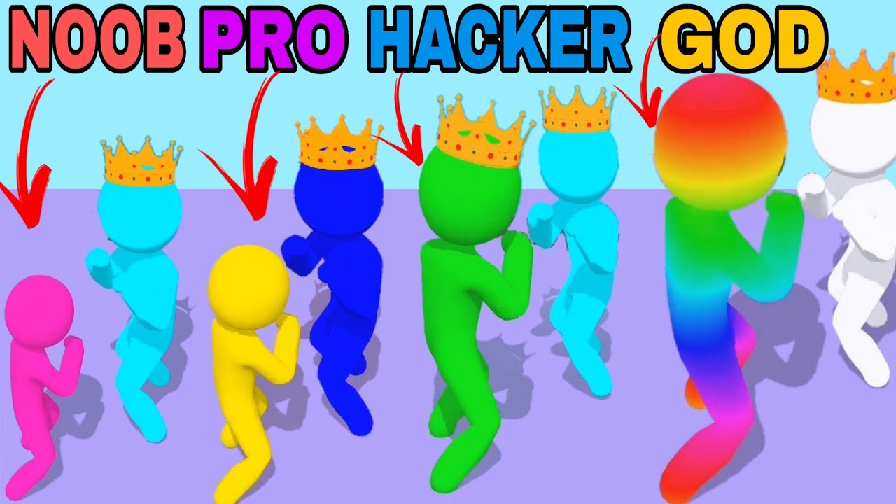 NOOB VS PRO VS HACKER VS GOD in  Join Muscle Giant Clash Rush Runner 3D Blob Race