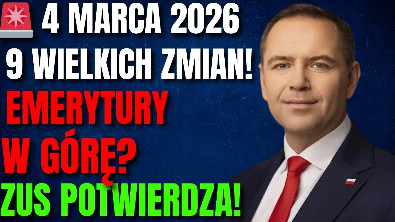 🚨 4 MARCA 2026 – 9 Zmian w Emeryturach! ZUS Ogłasza Podwyżki i Nowe Terminy Wypłat