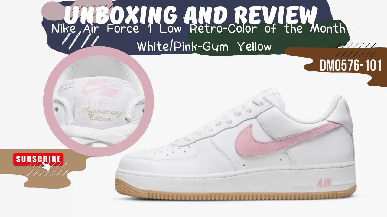 Nike Air Force 1 Low Retro - Color of the Month - White/Pink-Gum Yellow DM0576-101