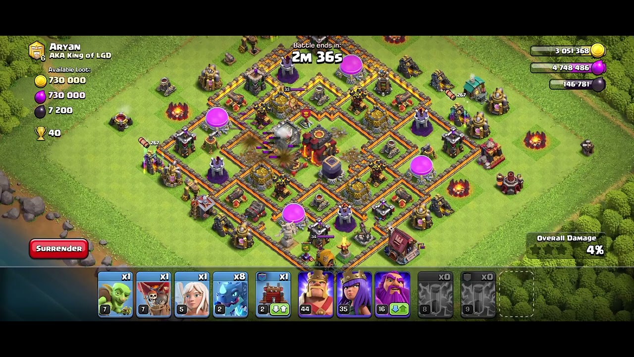 Town hall daily attack in clash of clans 