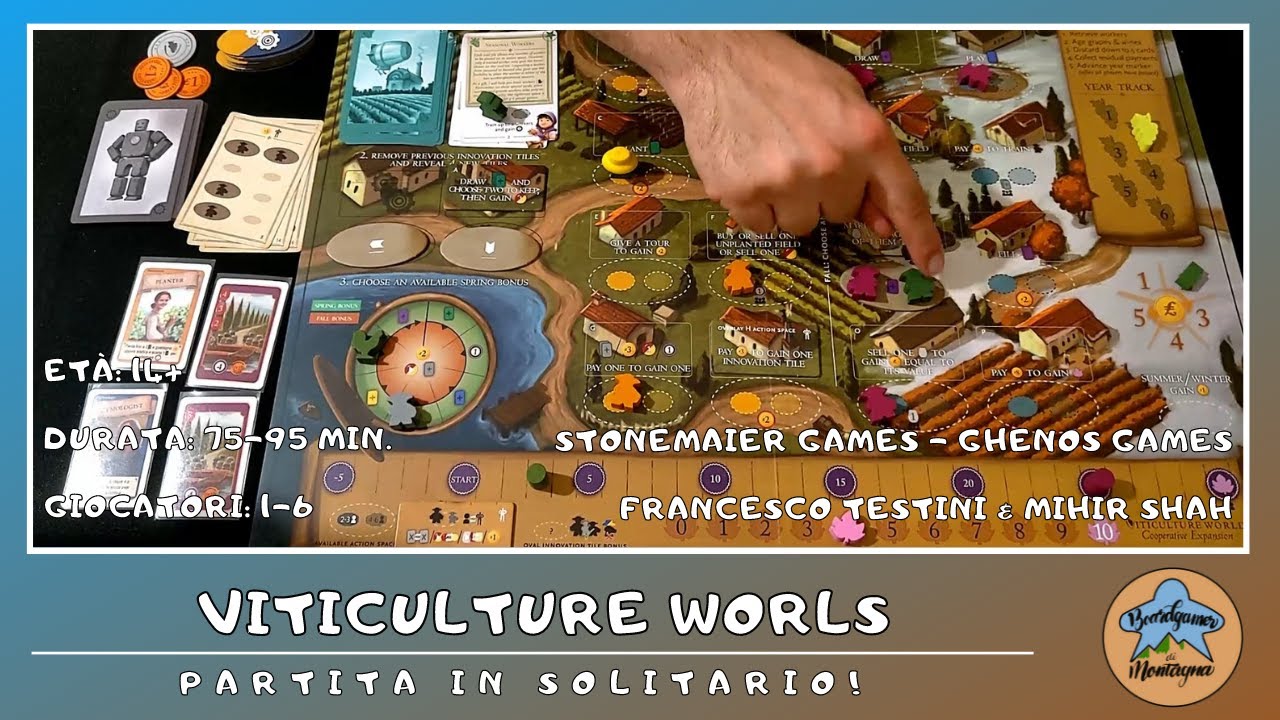 Viticulture World - partita in solitario in italiano (gameplay)