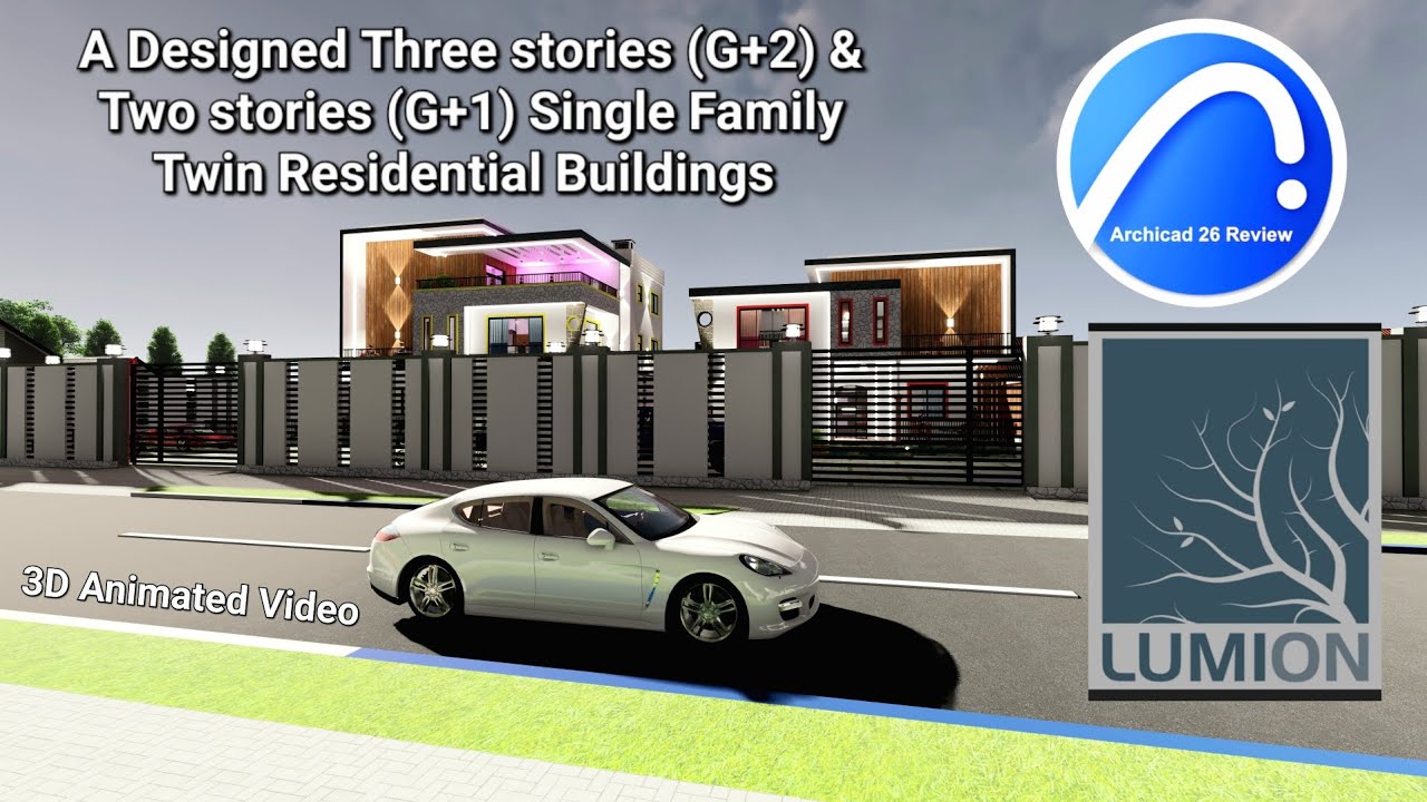 LUMION Review: Proposed (G+2) & (G+1) single family  Twin Residential Buildings| #archicad | #lumion