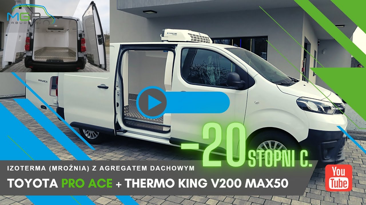 MGR-Zabudowy- Mroźnia do -20 stopni C w Toyocie ProAce z agregatem Thermo King V200 MAX50