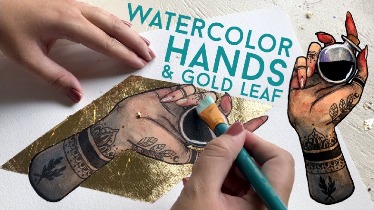 Watercolor Hands & Gold Leaf // Jacquelin de Leon