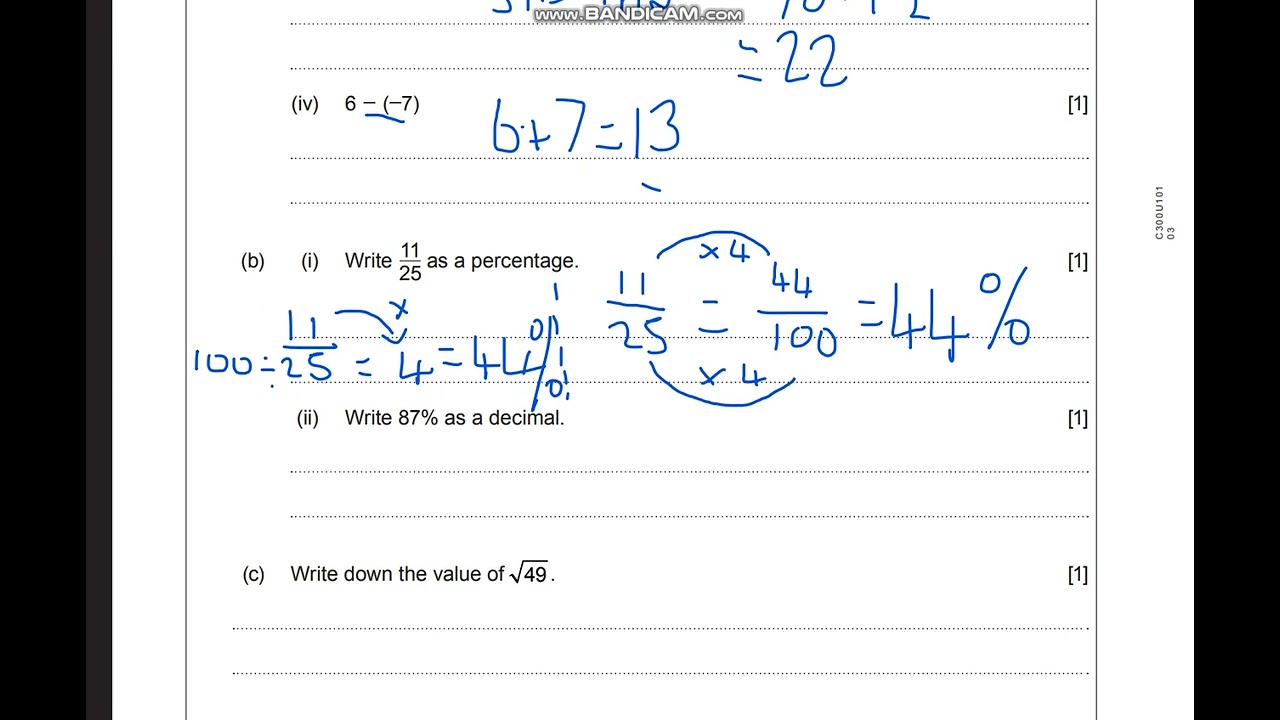 Eduqas Foundation Maths 2022 Summer Past Paper 1 - Question 1