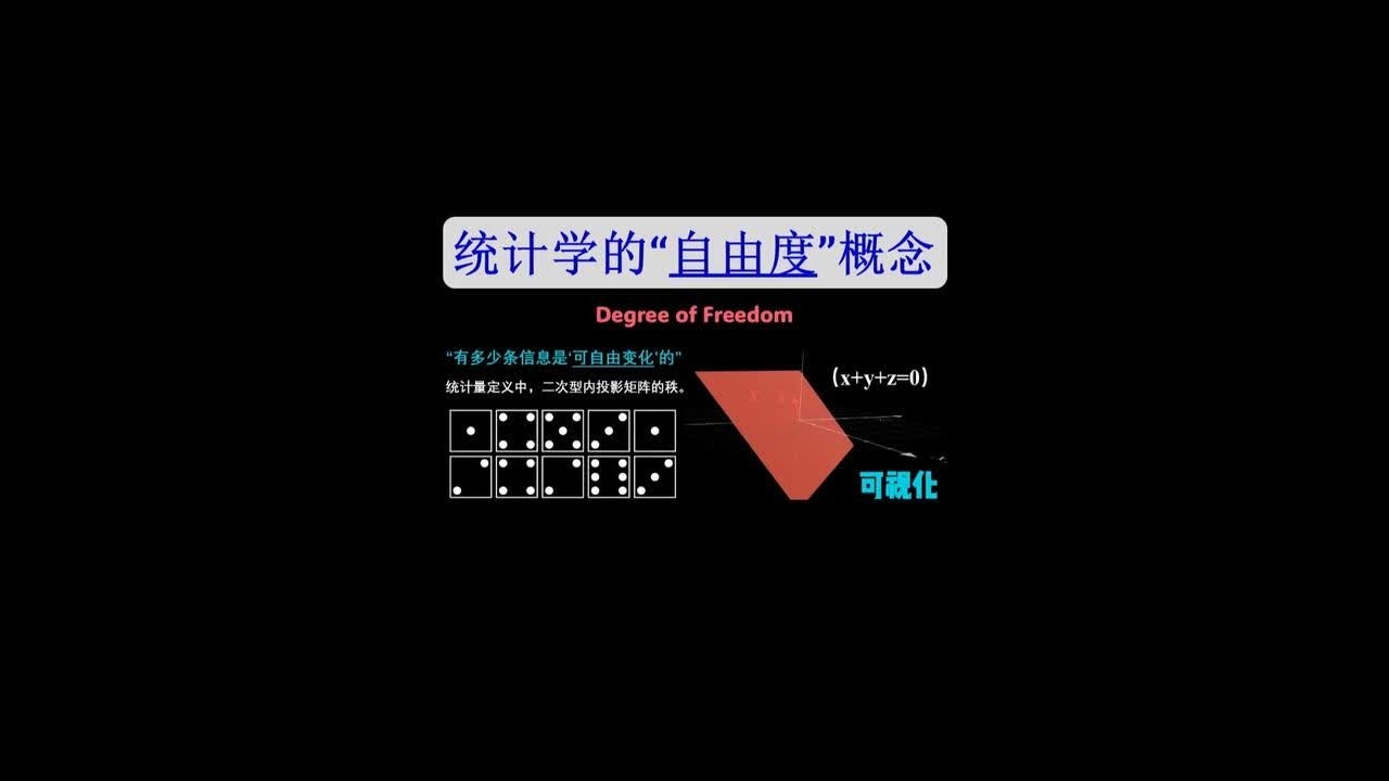 自由度n-1？不，是‘砍掉一个维度’ #自由度 #统计学 #几何 #数据科学 #可视化