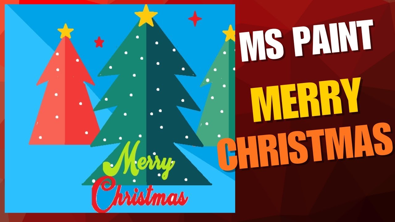 How to draw Merry Christmas in Ms Paint?
