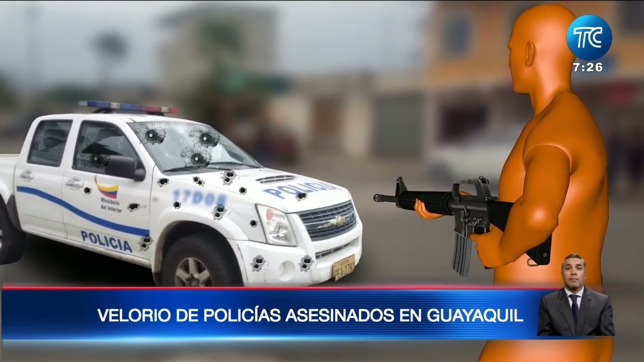 Amigos y familiares despidieron a policías asesinados en Guayaquil