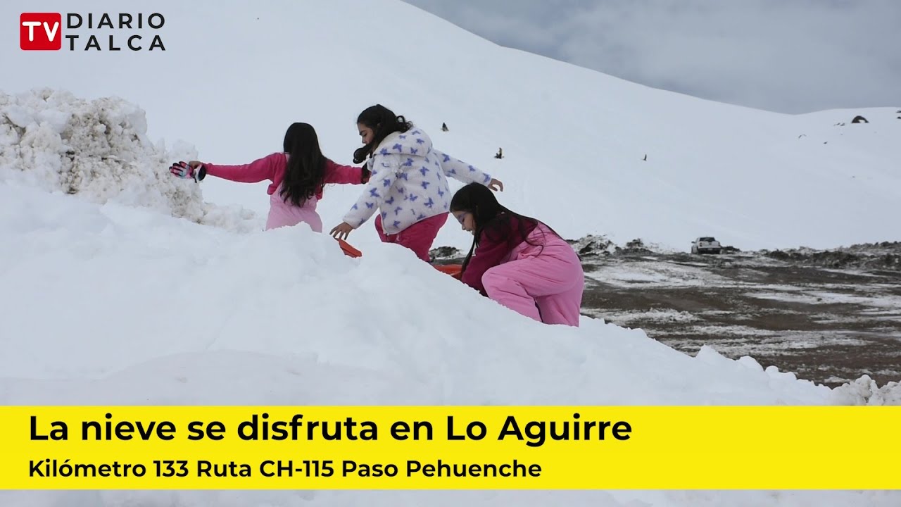La nieve se disfruta en Lo Aguirre ruta CH-115 provincia de Talca. #diariotalcatv