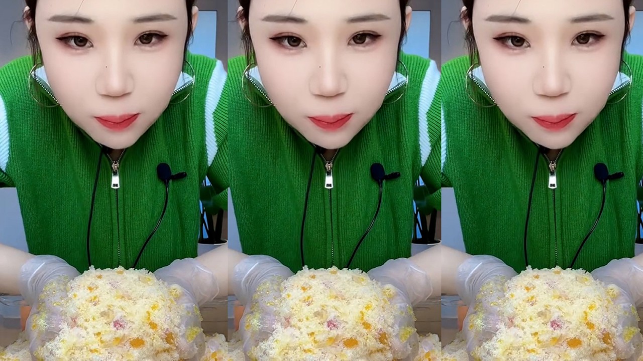 YY / ASMR ICE EATING WITH MATCHA + MILK POWDER + PASSION FRUIT #eatingice #mukbangiceeating / 洋妮儿💋冰