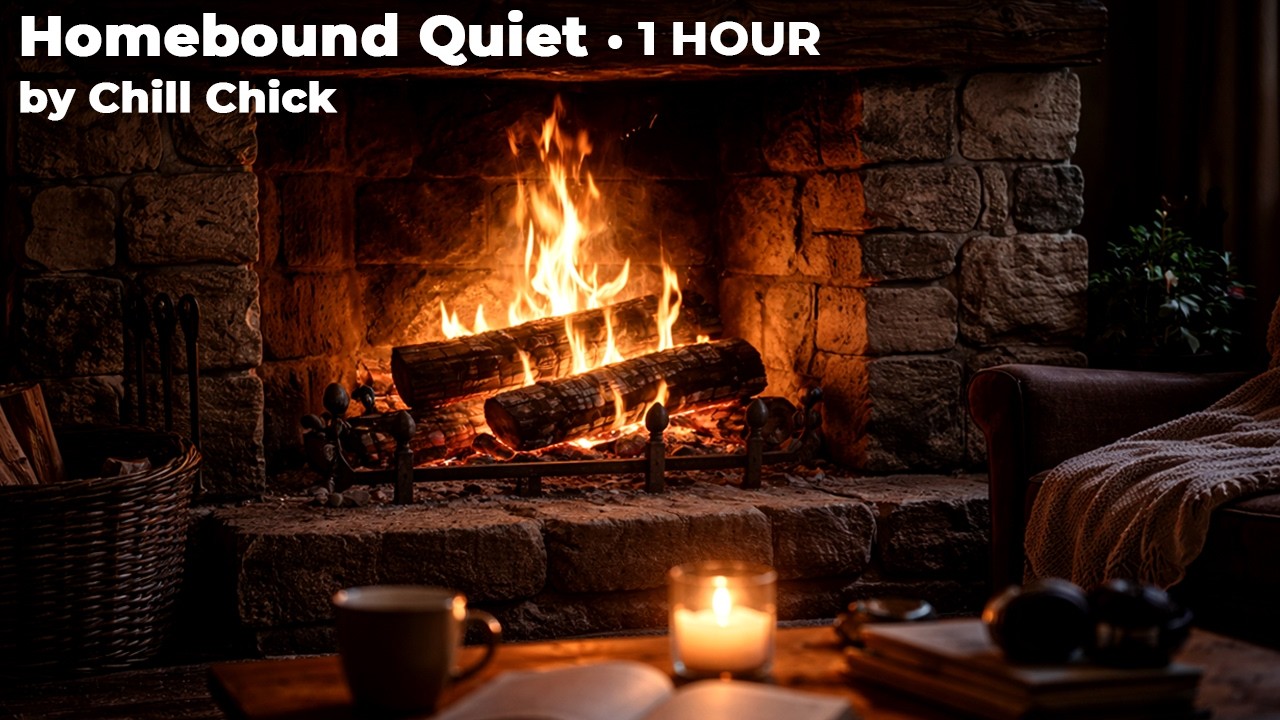 Homebound Quiet 🔥 Cozy LoFi Beats • 1 Hour Fireplace Ambience