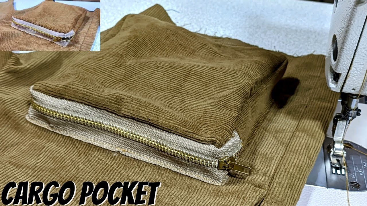 HOW TO SEW CARGO POCKET ¦ ZIPPERED POCKET #sew #pocket #diy