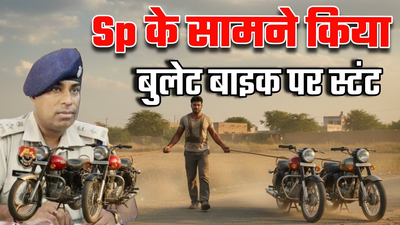 Sp के सामने किया बुलेट बाइक पर स्टंट...