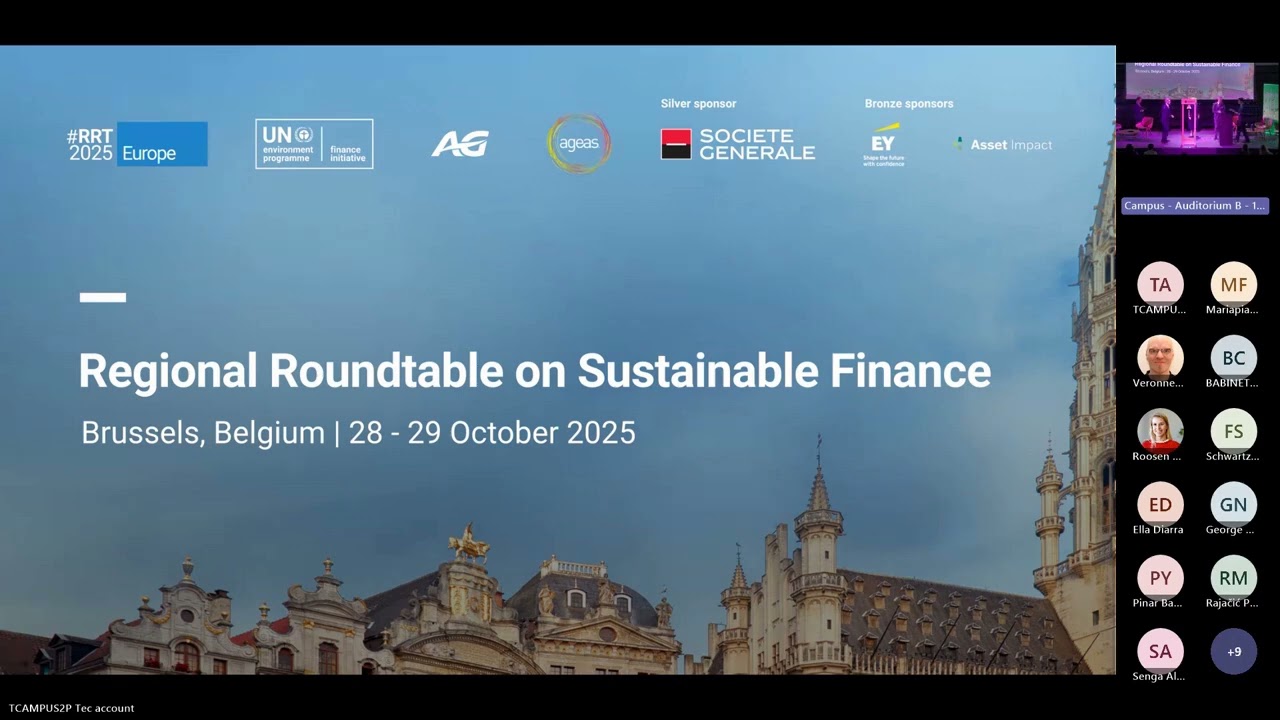 UNEP FI Regional Roundtable on Sustainable Finance for Europe on 28-29 October 2025