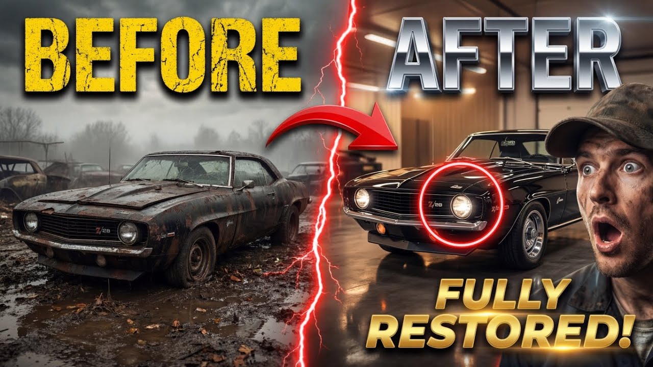 Car Restoration Full Rebuild of Jet Black Chevrolet Camaro Z/28 1969 | Abandoned to Showroom