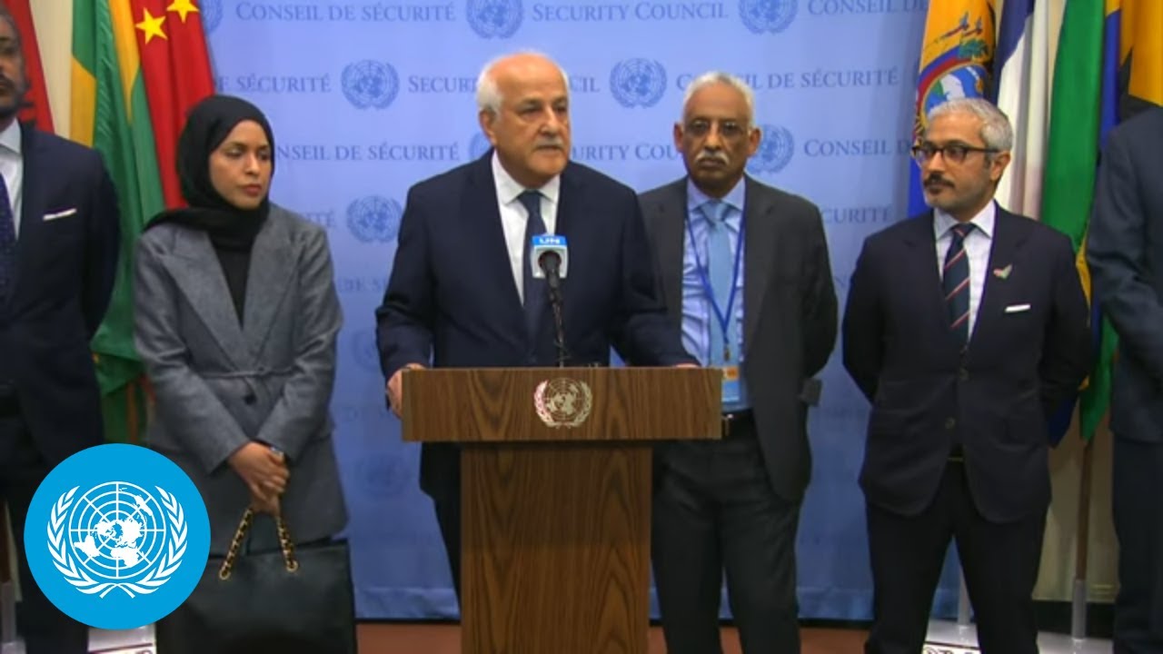 Arab Group & Islamic Group on Palestine - Media Stakeout | UN Security Council