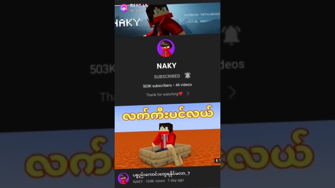 Myanmar Minecraft Youtuber 😊😊😊