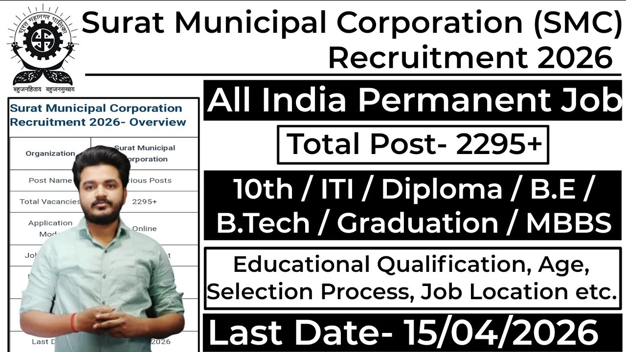 SMC Recruitment 2026 | Surat Municipal Corporation Recruitment 2026 | SMC Vacancy 2026 #smc