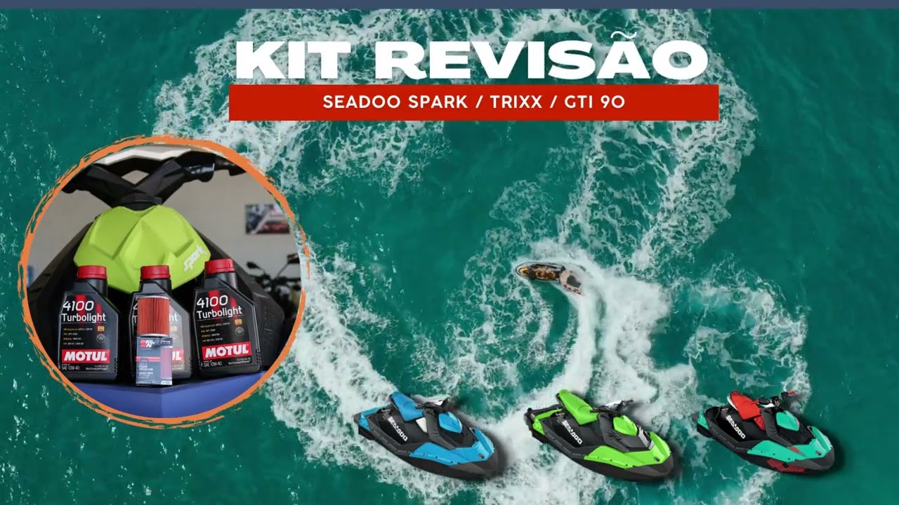 Kit troca de &oacute;leo Motul e filtro de &oacute;leo K&N para jet ski spark , spark trixx , 60hp ou 90 hp