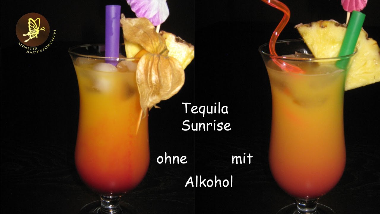 Tequlia Sunrise mit und ohne Alkohol   Cocktailrezepte
