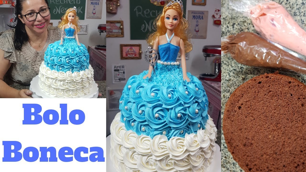 BOLO BONECA Fácil sem a forma - SENSAÇÃO  (Princesa Cinderela )
