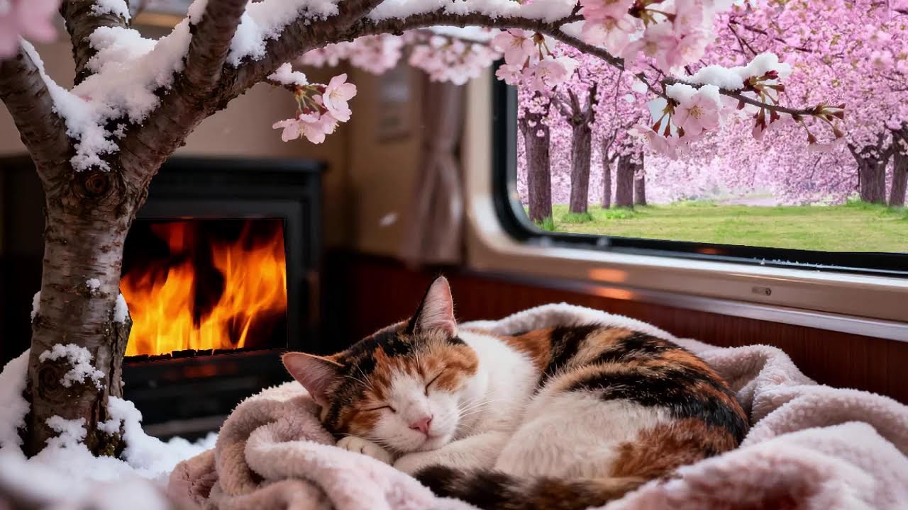 🐾 Gentle Piano & Sleeping Cat | Night Relaxation (LIVE)