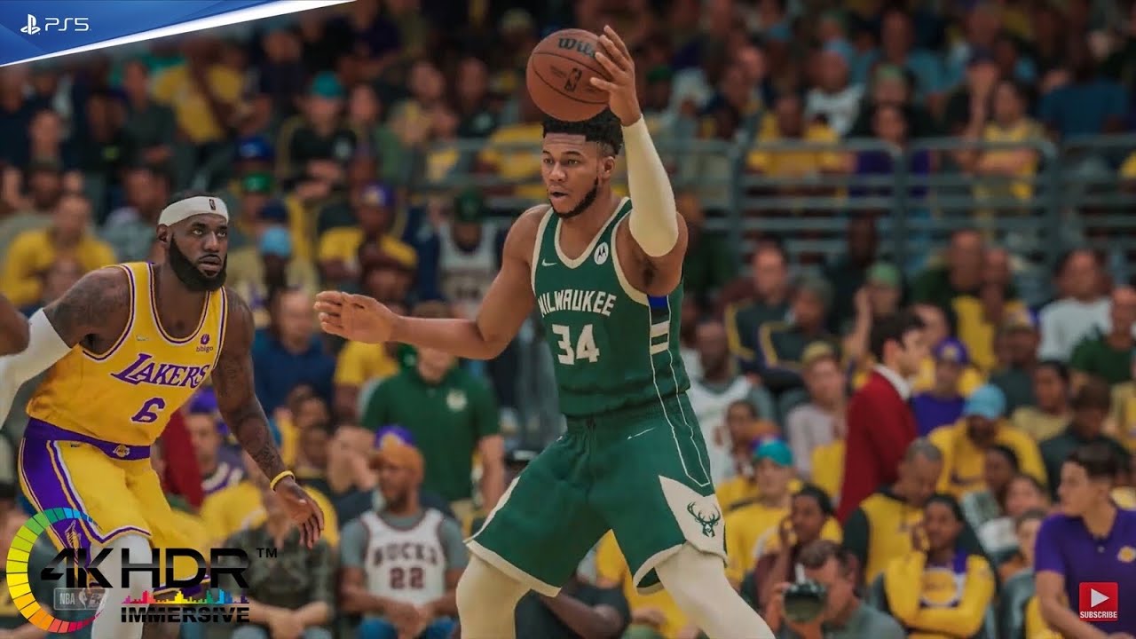 NBA 2K22 Giannis Battles Lebron! Milwaukee Bucks vs Los Angeles Lakers 4K! PS5 Gameplay
