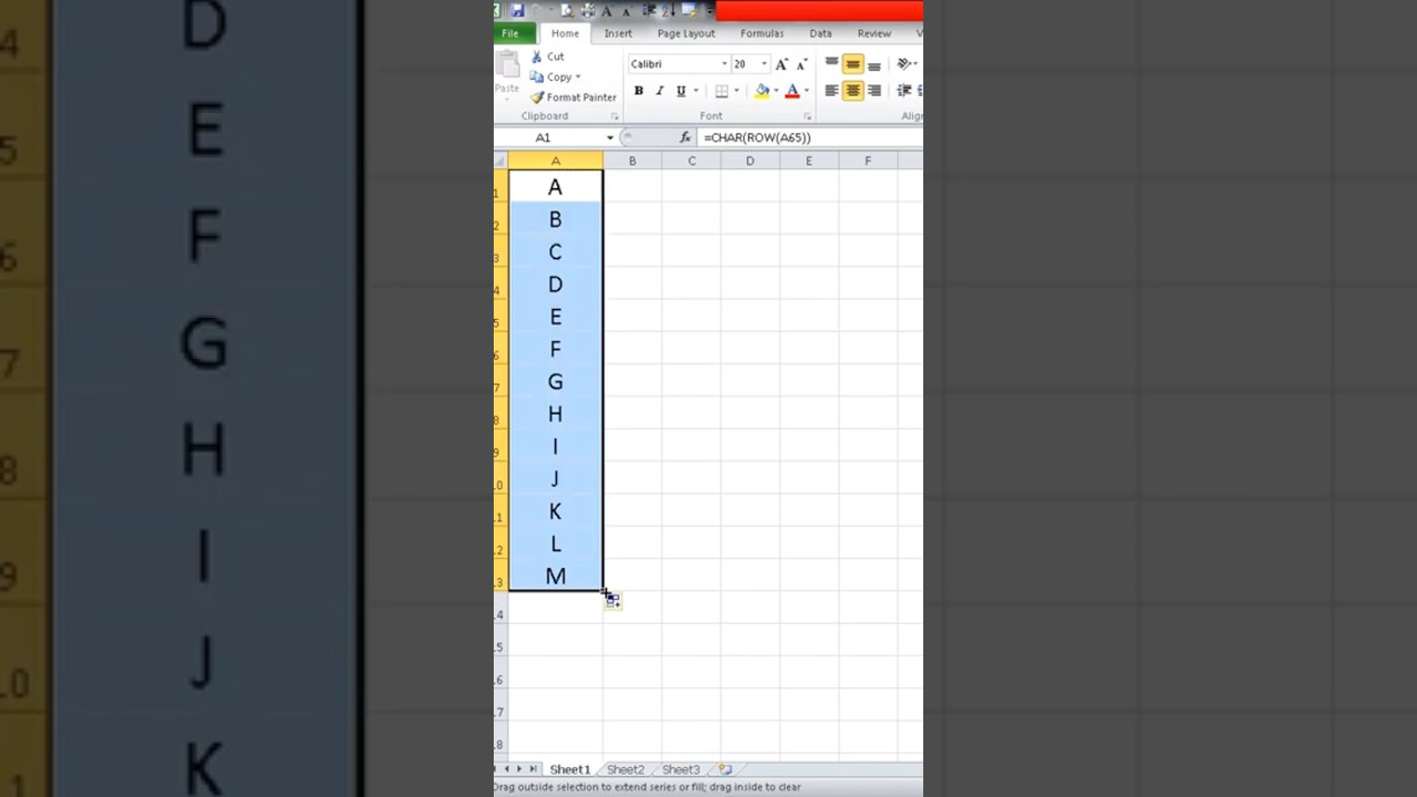 MS EXCEL AUTO TYPING A B C  or A To Z #excel #windows #exceltips #love #lifeisbutadream #nature